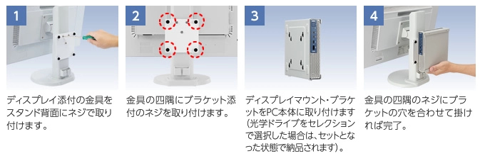 【画像】ディスプレイへの取り付け手順イメージ