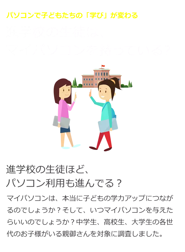 パソコンと学びの関係 進学校の生徒はマイパソコンを持っている Lavie For Kids Nec Lavie公式サイト