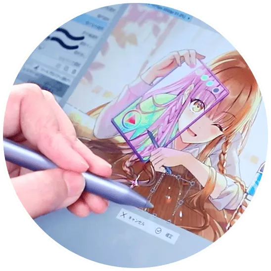 LAVIE Tab EXでイラストを描いている写真